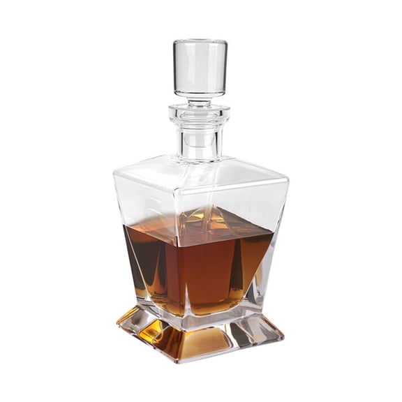 Premium European Mouth Blown Crystal Hand Cut and Crafted Decanter for Party - Regal Square Decanter, 28oz, 10 Inches