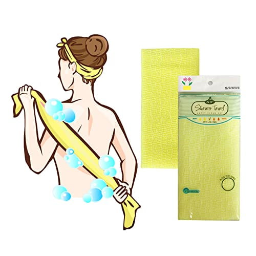 Premium Exfoliating Washcloth Towel(Yellow) Korean Loofah Bath Sponge