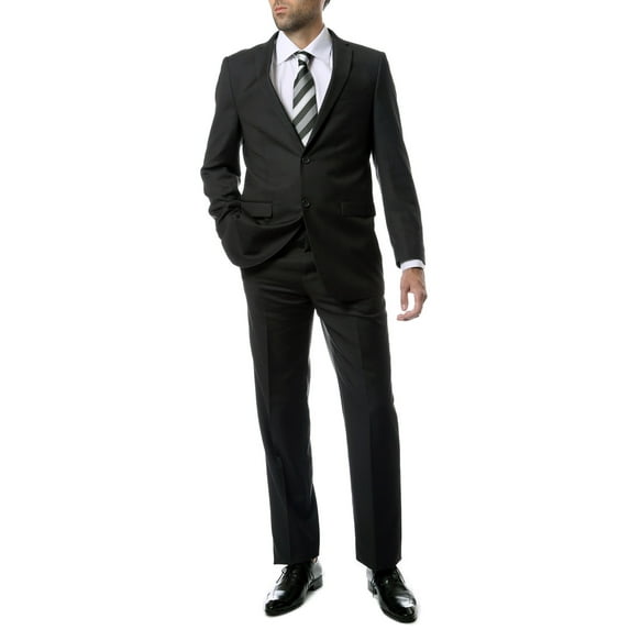 Premium FNL22R Mens 2 Button Regular Fit Charcoal Suit~60R/54W