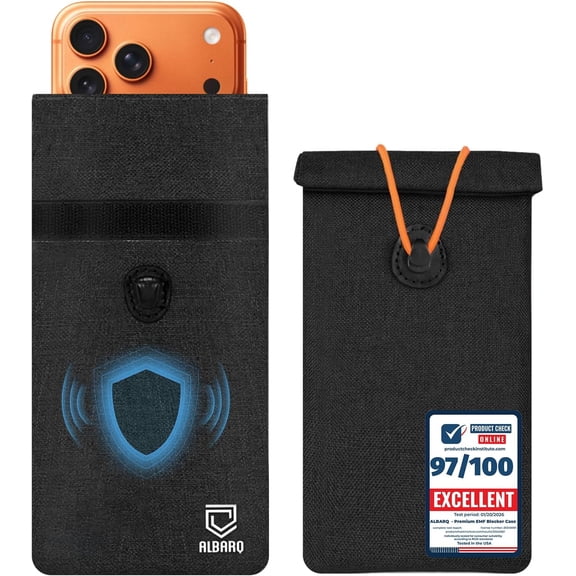 Premium Faraday Bags For Cell Phone EMF Blocker Case Protection Size 8inx4in Anti Shield Sleeve Phones Pouch Cage Car Keys Fob Cover 5G Wifi GPS Jammer Signal Rfid Radiation Blocking Bag Faraday Box