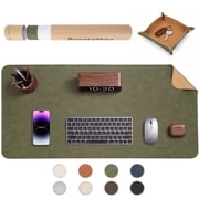 Promattoo 31.5" x 15.7" Waterproof Non-Slip PU Leather Desk Pad Protector with Storage Tray & Premium Gift Box, Desk Mat Blotter Writing Pad for Office, Home & 
