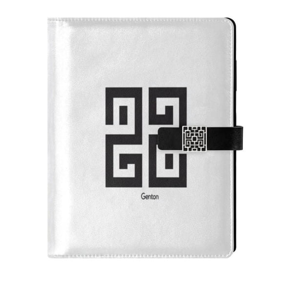 Premium Faux Leather Notebook - Refillable, Multi-Functional Organizer, 23.3x17cm, All-Season UseBlack Logo