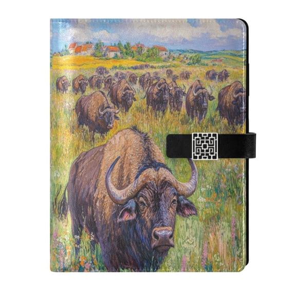 Premium Faux Leather Notebook - Refillable, Multi-Functional Organizer, 23.3x17cm, All-Season Use,Buffalo