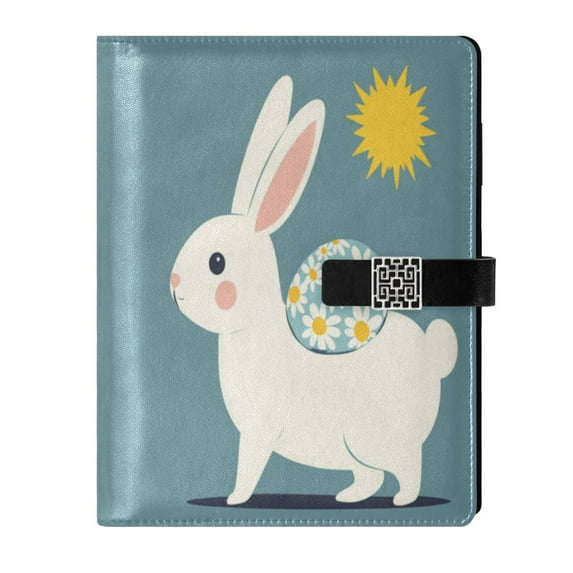 Premium Faux Leather Notebook - Refillable, Multi-Functional Organizer, 23.3x17cm, All-Season Use,Cute Rabbit