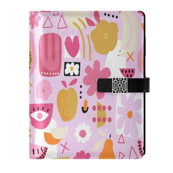 Premium Faux Leather Notebook - Refillable, Multi-Functional Organizer, 23.3x17cm, All-Season Use,Geometric Shapes