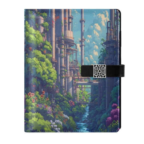 Premium Faux Leather Notebook - Refillable, Multi-Functional Organizer, 23.3x17cm, All-Season Use,Landscape