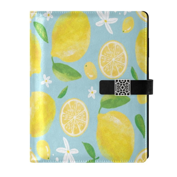 Premium Faux Leather Notebook - Refillable, Multi-Functional Organizer, 23.3x17cm, All-Season UseLemon