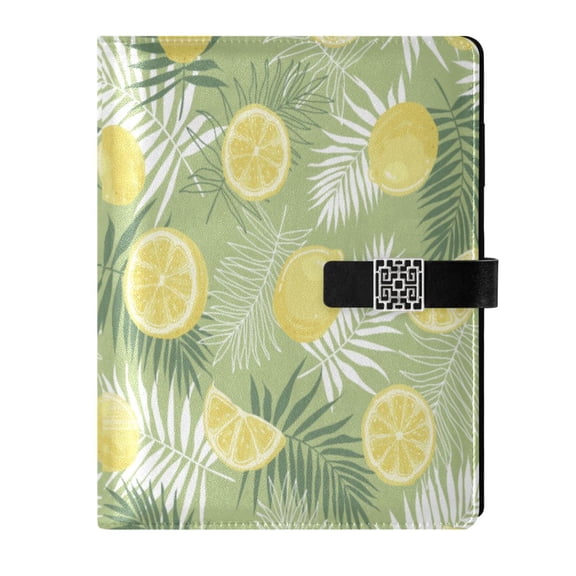 Premium Faux Leather Notebook - Refillable, Multi-Functional Organizer, 23.3x17cm, All-Season Use，Lemon