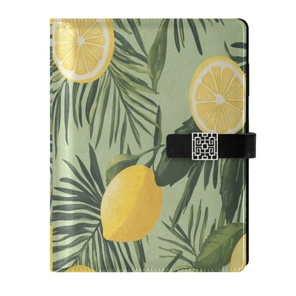 Premium Faux Leather Notebook - Refillable, Multi-Functional Organizer, 23.3x17cm, All-Season UseLemons