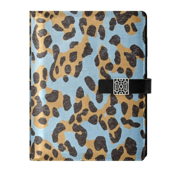 Premium Faux Leather Notebook - Refillable, Multi-Functional Organizer, 23.3x17cm, All-Season UseLeopard Print