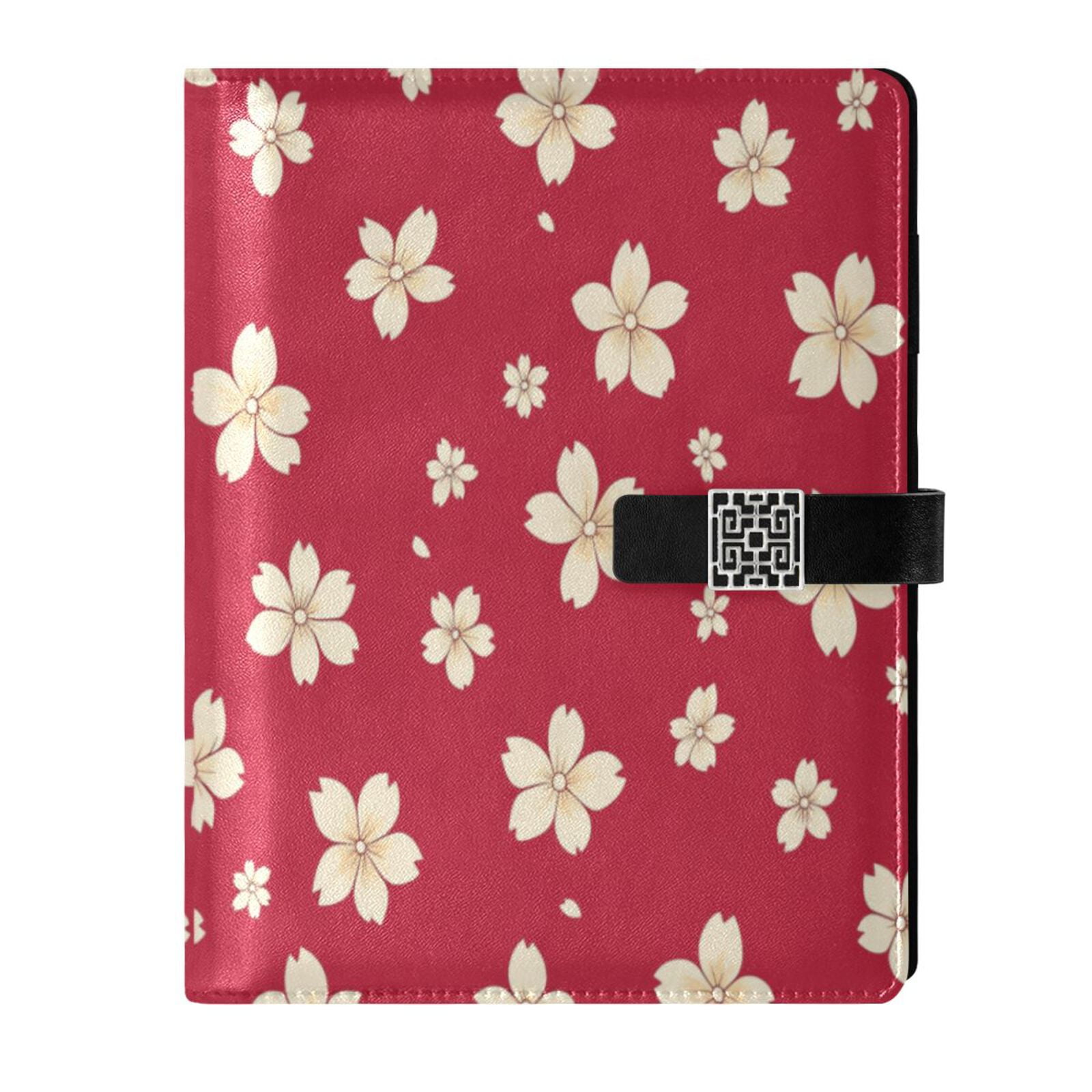 Premium Faux Leather Notebook - Refillable, Multi-Functional Organizer, 23.3x17cm, All-Season Use，Many Small Flower Stickers
