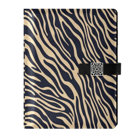 Premium Faux Leather Notebook - Refillable, Multi-Functional Organizer, 23.3x17cm, All-Season Use,Tiger Stripes