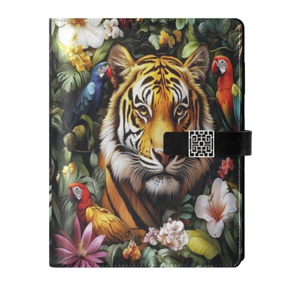 Premium Faux Leather Notebook - Refillable, Multi-Functional Organizer, 23.3x17cm, All-Season Use,Tiger