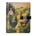 thumbnail image 1 of Premium Faux Leather Notebook - Refillable, Multi-Functional Organizer, 23.3x17cm, All-Season Use，Two Hens, 1 of 6
