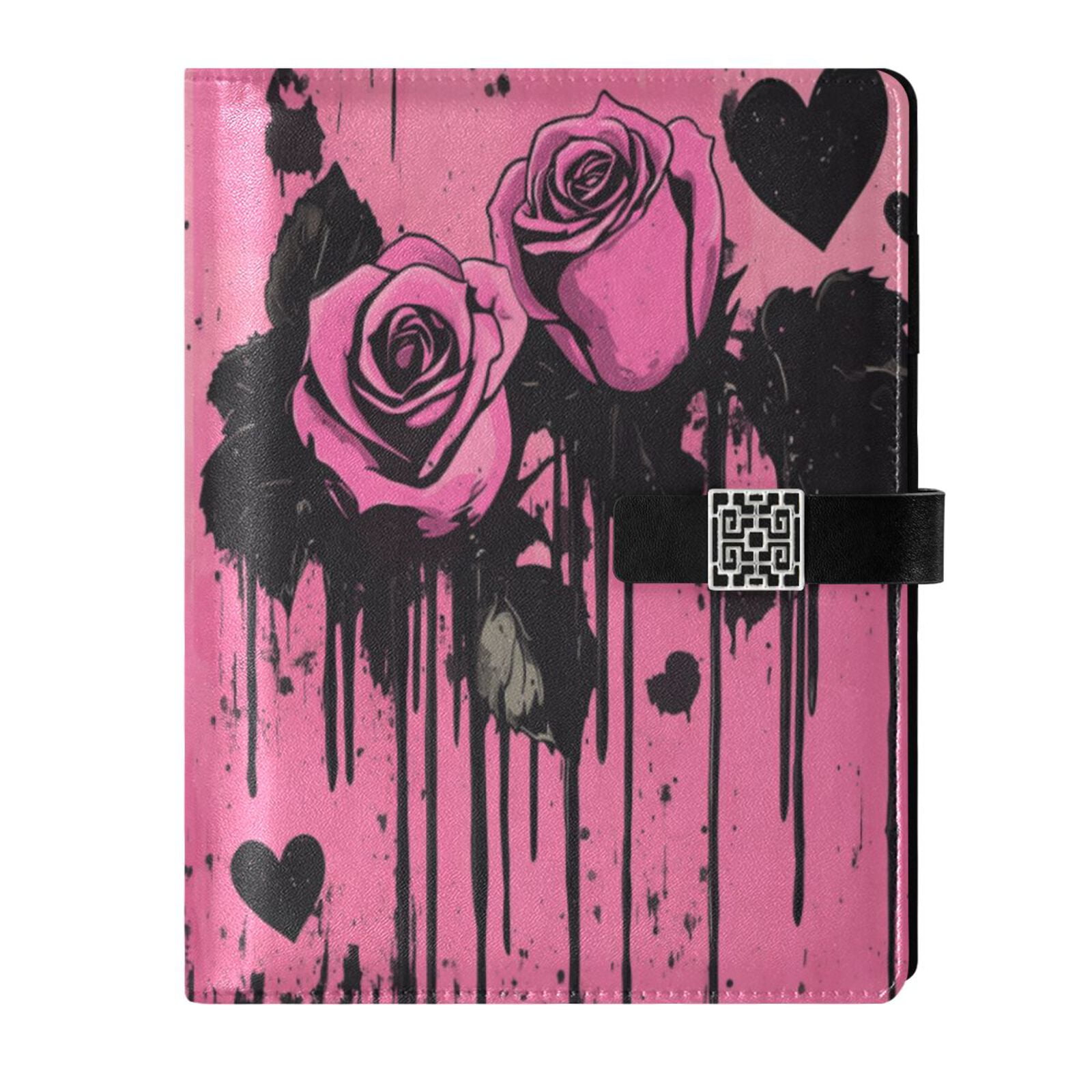 Premium Faux Leather Notebook - Refillable, Multi-Functional Organizer, 23.3x17cm, All-Season Use，Two Roses