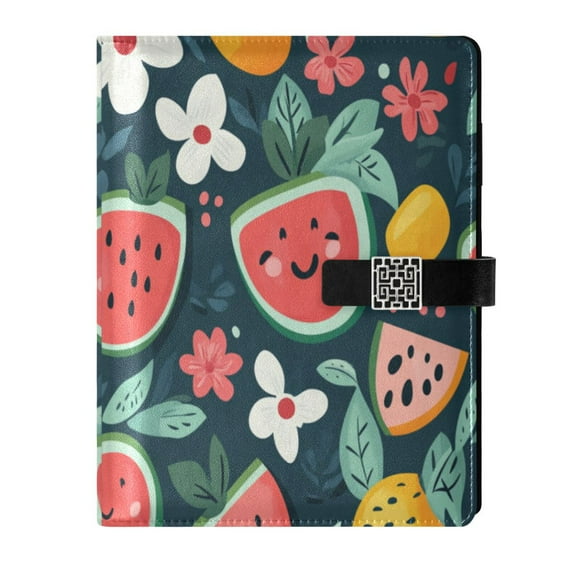 Premium Faux Leather Notebook - Refillable, Multi-Functional Organizer, 23.3x17cm, All-Season Use,Watermelon