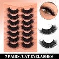 thumbnail image 1 of Premium Faux Mink Eyelashes 14 Pairs Set Natural Full Volume Strip Lashes For Daily Wear, 1 of 8