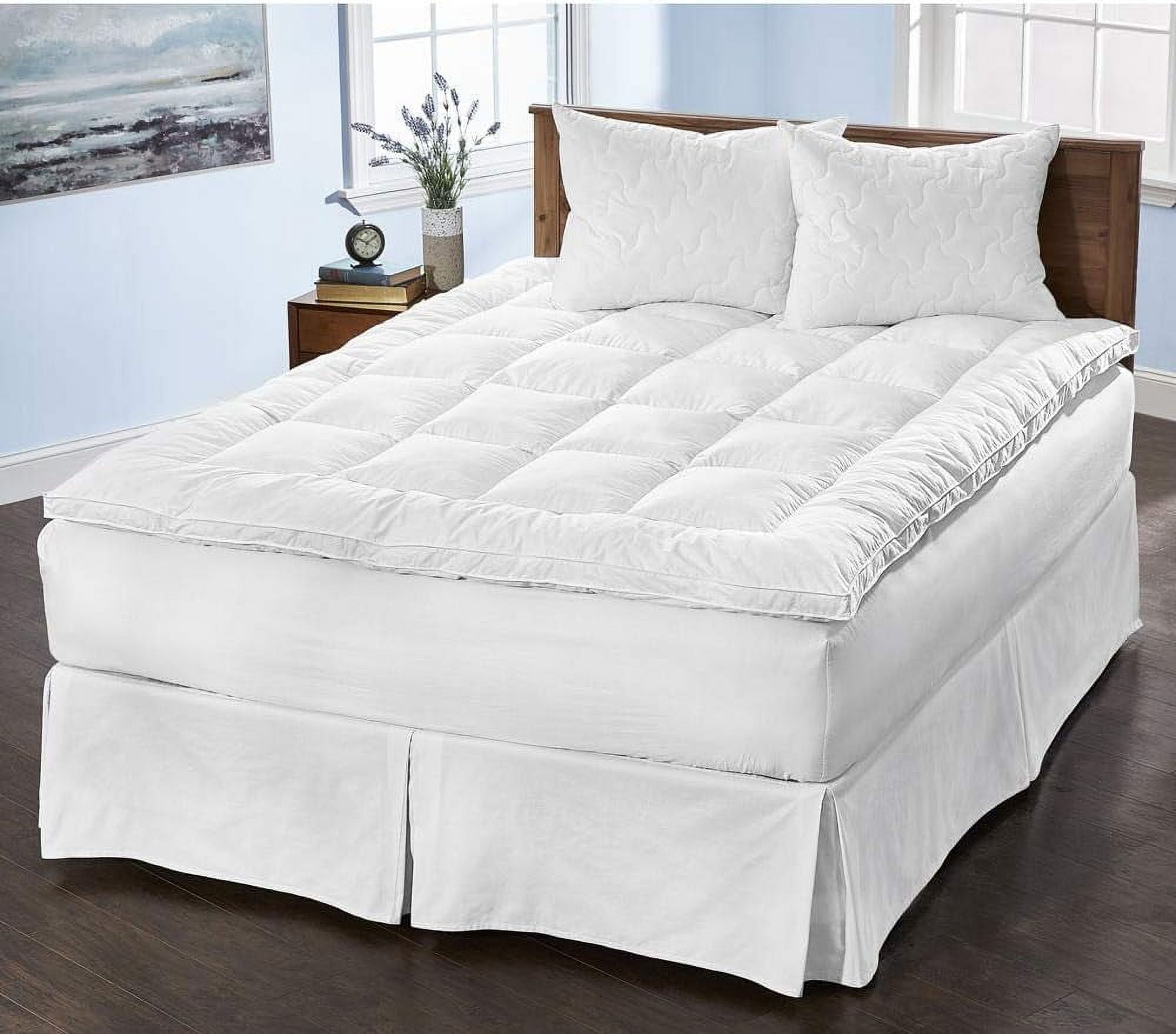 Premium Featherbed Topper Full Cotton,Feather White
