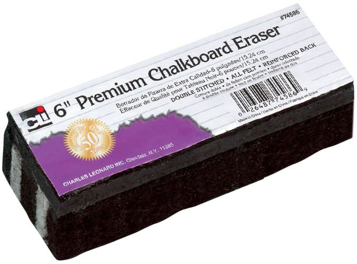 CHARLES LEONARD Premium Felt Chalkboard Eraser 6"-