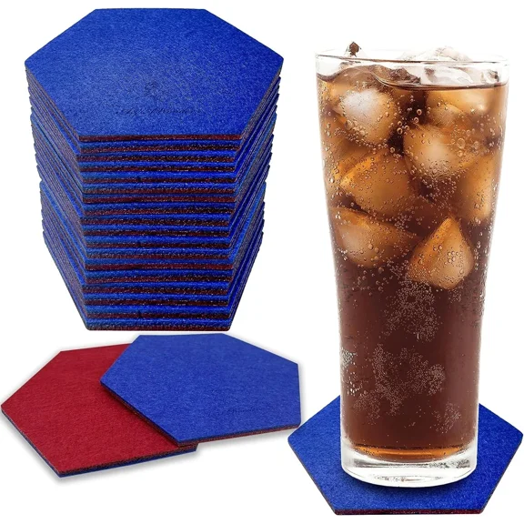 Premium Felt Coasters For Drink, Absorbent Felt Protects Furniture, Table, Desk