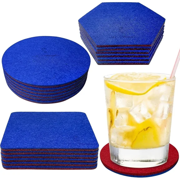 Premium Felt Coasters For Drink, Absorbent Felt Protects Furniture, Table, Desk