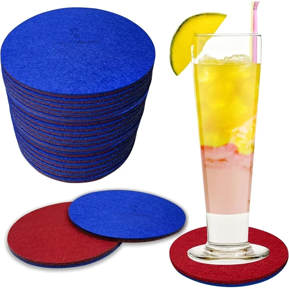 Premium Felt Coasters For Drink, Absorbent Felt Protects Furniture, Table, Desk