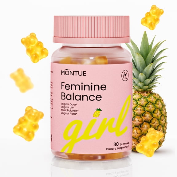 Premium Feminine Balance Gummies, for Womens Wellness & pH Balance, Immune Support,Vegan, Hawaiian Pineapple, Non-GMO