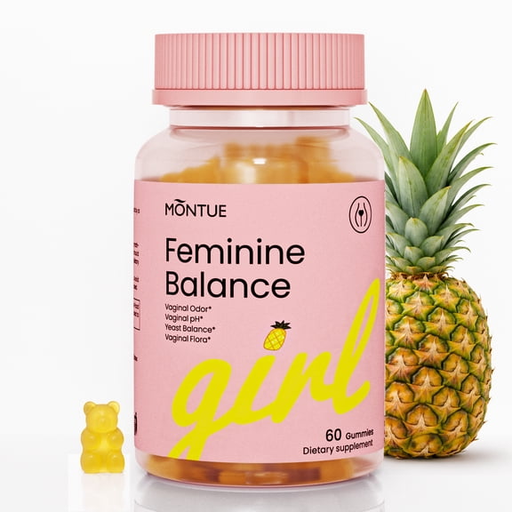 Premium Feminine Balance Gummies, for Womens Wellness & pH Balance, Immune Support,Vegan, Hawaiian Pineapple, Non-GMO