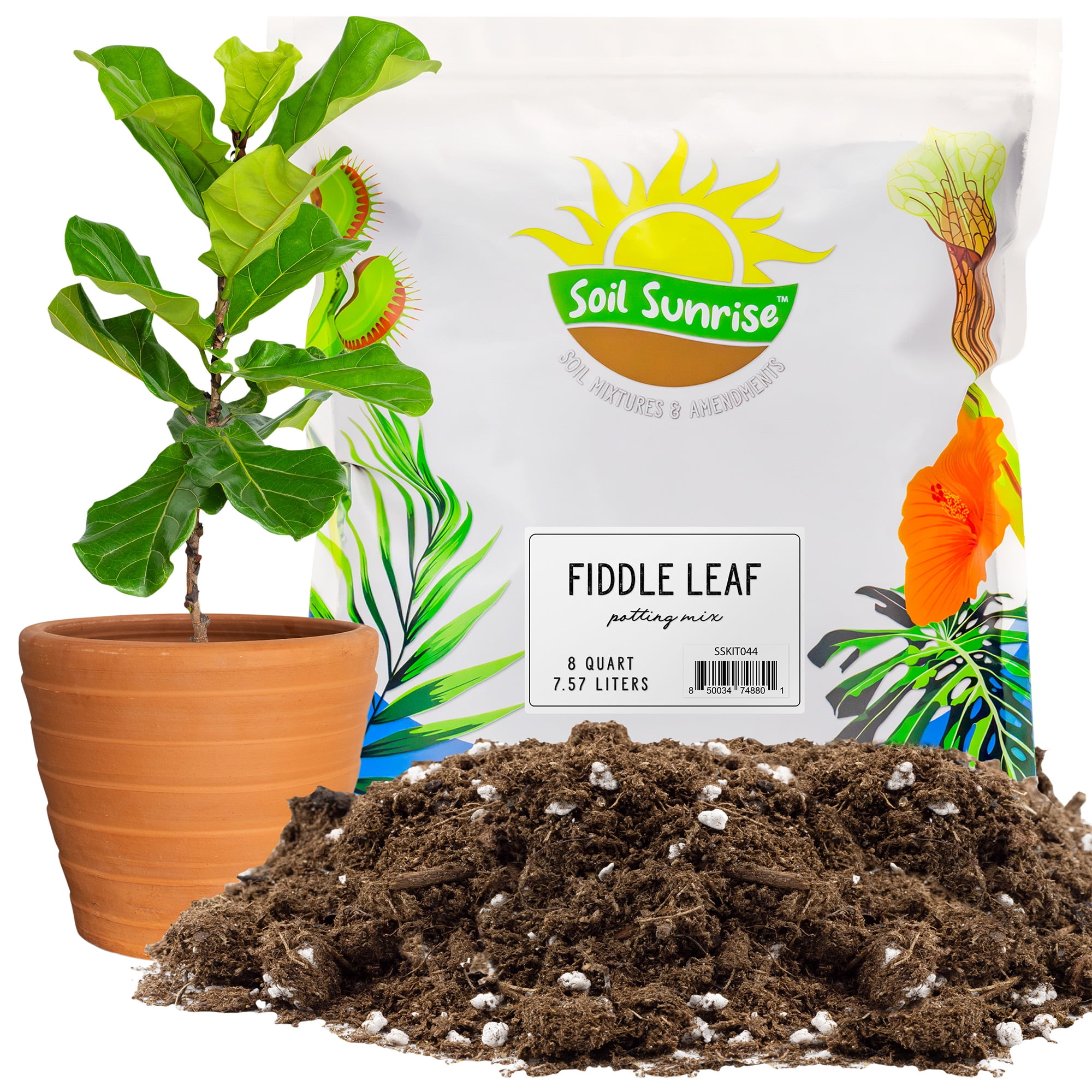 Premium Fiddle Leaf Fig Tree Soil (8 Quarts) Expert Formula for Vibrant Growth NutrientRich