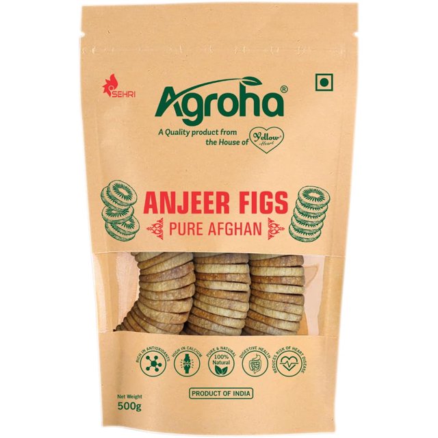Premium Figs Afghani Anjeer By Agroha 500gm, High Protein Fiber