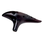 Premium Fine-Crafted Ceramic 12-Hole Alto C Ocarina Flute Black