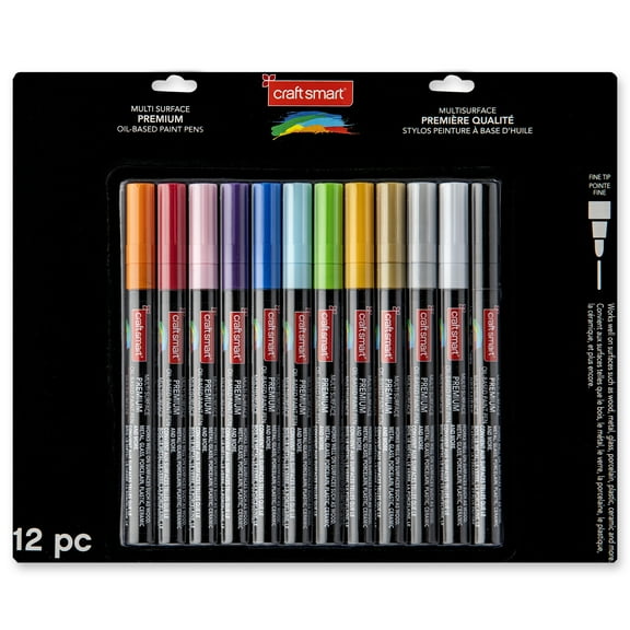 Premium Fine Tip Oil-Based Paint Pens by Craft Smart 12ct