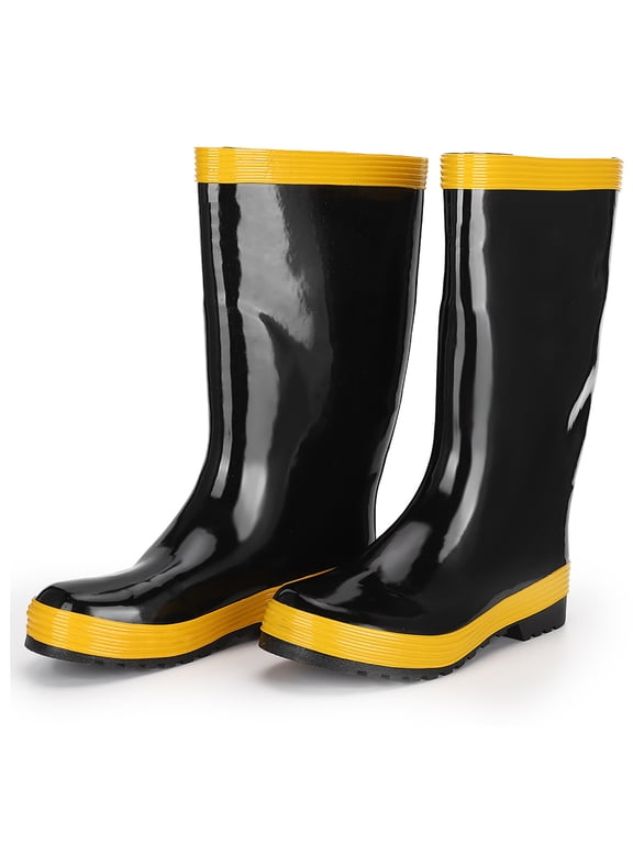 Premium Fire Fighting Rescue Boots Non-Slip High Temperature Resistance Rubber Safety Shoes 10 inches / 25.4 cm Size 45