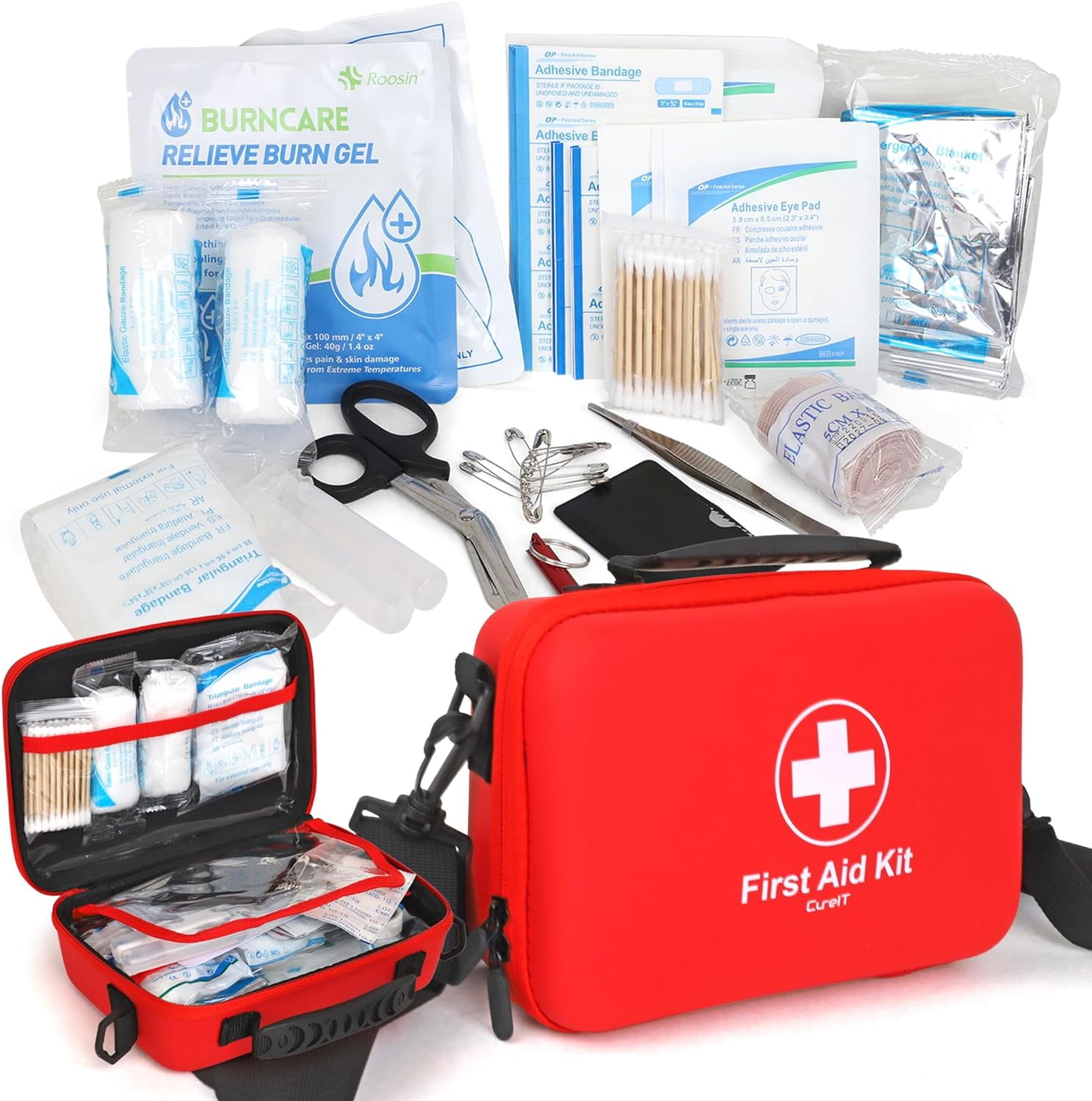 CureIT 154-Pc First Aid Kit Waterproof Emergency Survival Kit with ...