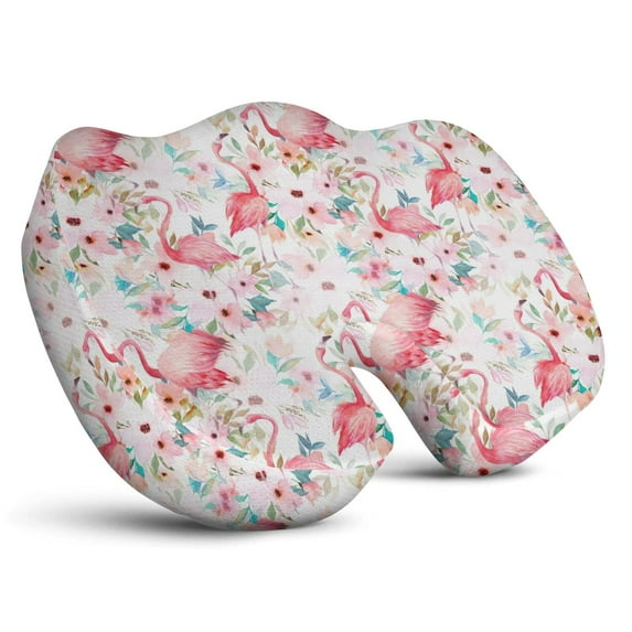Premium Flamingo Pattern Memory Foam Seat Cushion Ergonomic Chair Pad for Office Chair, Car, Airplane & Bleachers Sciatica, Tailbone Hip & Back Pain Relief - Chair Cushion for Long Office Workers.