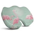 thumbnail image 1 of Premium Flamingo Pattern Memory Foam Seat Cushion Ergonomic Chair Pad for Office Chair, Car, Airplane & Bleachers Sciatica, Tailbone Hip & Back Pain Relief - Chair Cushion for Long Office Workers., 1 of 5