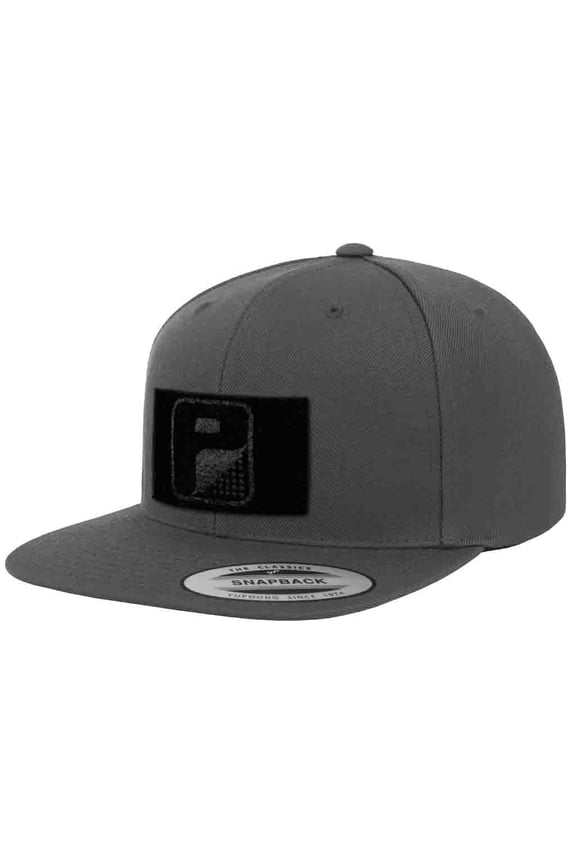 Flat Bill Premium Snapback Hat | Dark Grey Baseball Tactical Cap | 2x3 in Loop Surface to Attach Patches