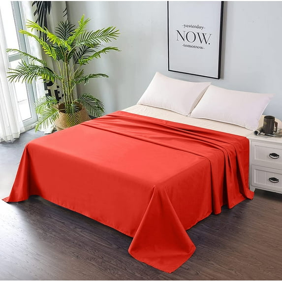 Premium Flat Sheet - Breathable and Soft - Bed Top Sheet Only - Easy Care & Easy Clean