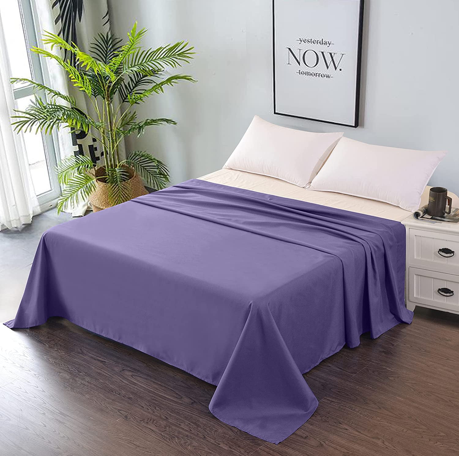 Premium Flat Sheet Breathable and Soft Bed Top Sheet Only Easy