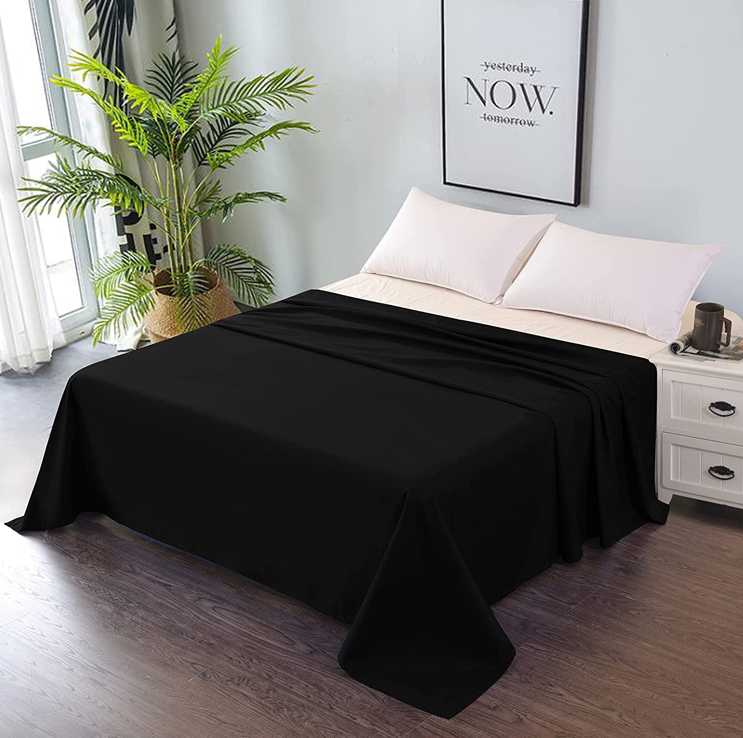Premium Flat Sheet Breathable and Soft Bed Top Sheet Only Easy