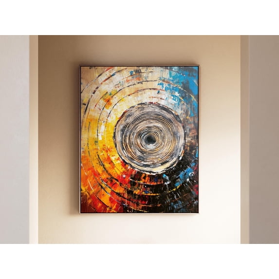 Floaitng Tree Premium Floating Gallery Tree Ring Texture Vibrant Organic Portrait ...