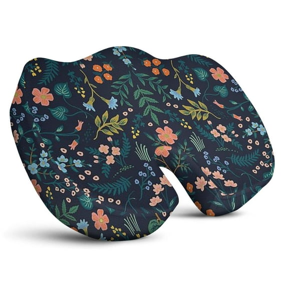 Premium Floral Pattern Memory Foam Seat Cushion Ergonomic Chair Pad for Office Chair, Car, Airplane & Bleachers Sciatica, Tailbone Hip & Back Pain Relief - Chair Cushion for Long Office Workers.