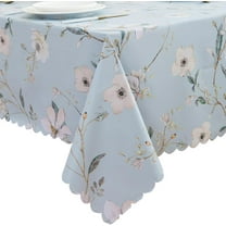 Premium Floral Vinyl Tablecloth Set - Waterproof Oilproof PVC Table Cover for Rectangle Tables- Heavy-Duty Indoor/Outdoor Use (60" x 70“ Rectangular)