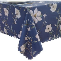 Premium Floral Vinyl Tablecloth Set - Waterproof Oilproof PVC Table Cover for Rectangle Tables- Heavy-Duty Indoor/Outdoor Use (60" x 70“ Rectangular)