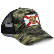 Premium Florida Flag Hat for Men and Women   Snapback Trucker Baseball Cap by International Tie Camouflage