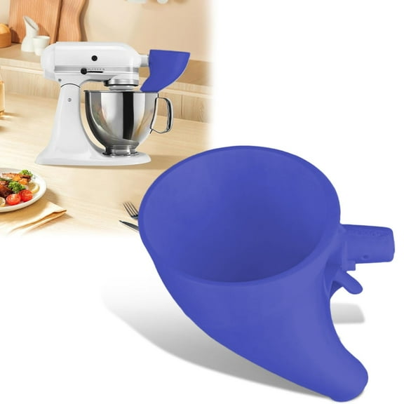 Premium Flour Funnel for Stand Mixer – Compatible with Funnel for Kitchen Aid Artisan KSM150 and Bowl Lift, Perfect Kitchen Utensils for Icing/Egg Liquid Baking, Easy to Use and Clean (Blue)