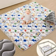 VIVIDVIBEBEARPAS Premium 71"x59" Extra Soft Foam Crawling &Baby Play Mat - Non-Slip, Machine Washable for Infant Toddler Floor Activity and Tummy Time