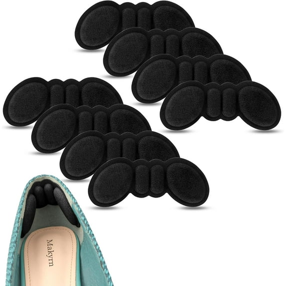 Premium Foam Heel Pads for Shoe That are Too Big Inserts Grips, Back of Heel Cushions Protectors Liner Heel Slip Pads,Blisters,Filler for Loose Shoe Fit (Black)