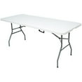Premium Fold in Half White Table 6 Feet Polyesthylene 2000 LBS Capacity Commercial Grade for