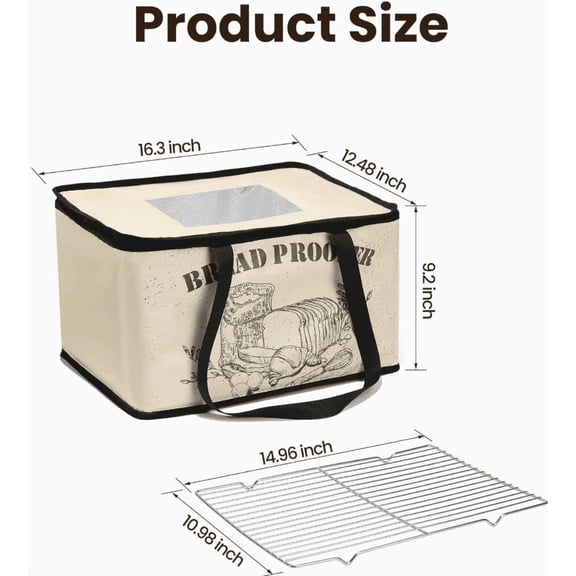 Foldable Bread Proofing Basket with Stainless Steel Grid for Home Baking